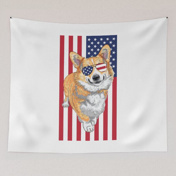 Item preview, Red Welsh Pembroke Corgi 4th of July designed and sold by EstelleStar.