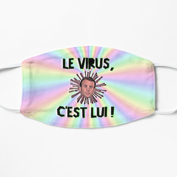 Masque de protection coronavirus, COVID-19, virus MACRON, président de la France Masque sans plis