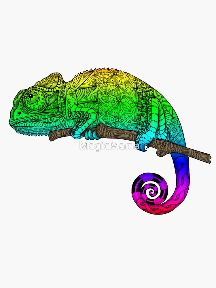 Rainbow Chameleon Sticker For Sale By Magicmama Redbubble 9572