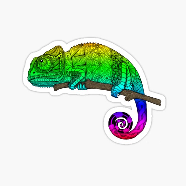 Rainbow Chameleon Sticker