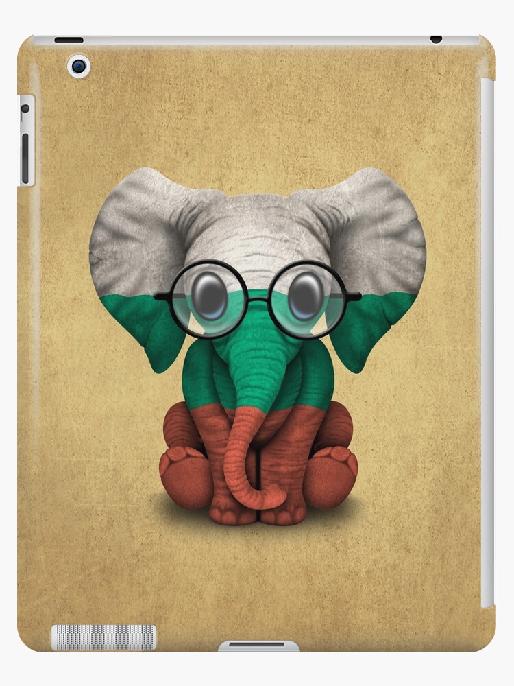 Coque Et Skin Adhesive Ipad Bebe Elephant Avec Des Lunettes Et Drapeau Bulgare Par Jeffbartels Redbubble