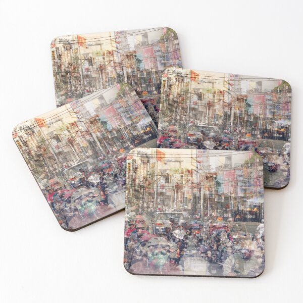 Item preview, Saigon 2 , abstract city life and traffic concept -   crowded streets double exposure  designed and sold by ohaniki.