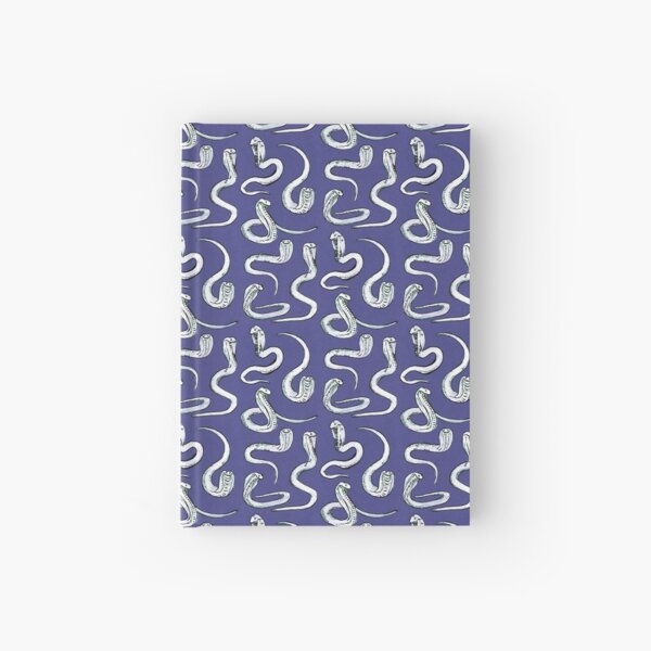 cobras pattern - blue Hardcover Journal