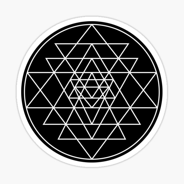 Item preview, Shri Yantra symbol white on black designed and sold by elfina.