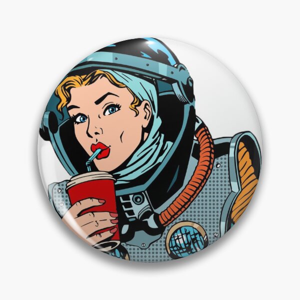 Item preview, Women Astronaut Slipping Soda  designed and sold by SockSandwich.