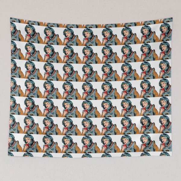 Item preview, Women Astronaut Slipping Soda  designed and sold by SockSandwich.