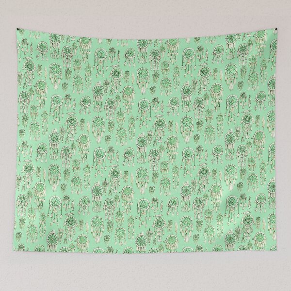 Item preview, dream catcher pattern - mint green designed and sold by KarolinaSt.