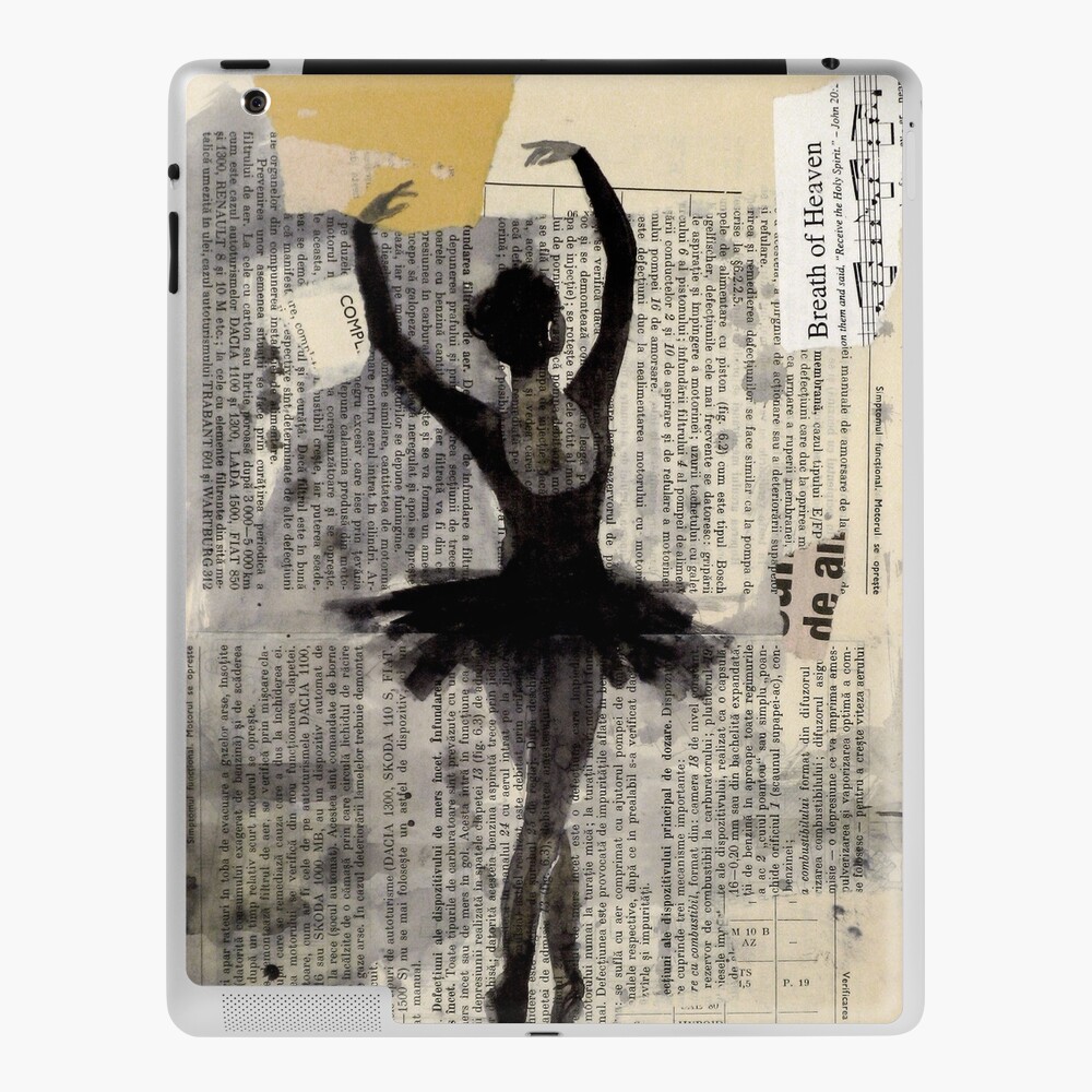 Hende selv Vent et øjeblik Mig selv Ballerina Drawing Painting mixed media collage dance ballet face mask  protection reusable washable" iPad Case & Skin by art2print | Redbubble