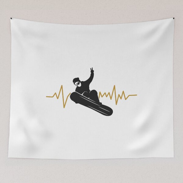 Item preview, Snowboarder, Snowboarding - with an EKG Heartbeat designed and sold by EstelleStar.