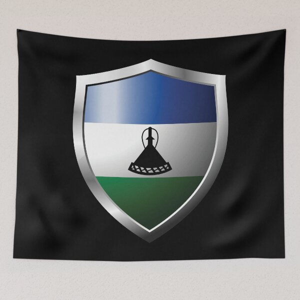 Item preview, Strong Lesotho Flag Shield Country designed and sold by HelloFromAja.
