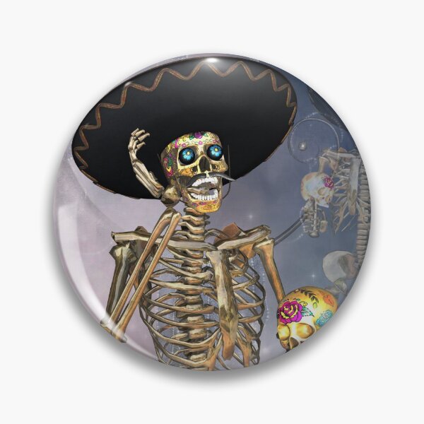 Item preview, Funny sugar skull skeleton with mexican hat designed and sold by nicky2342.