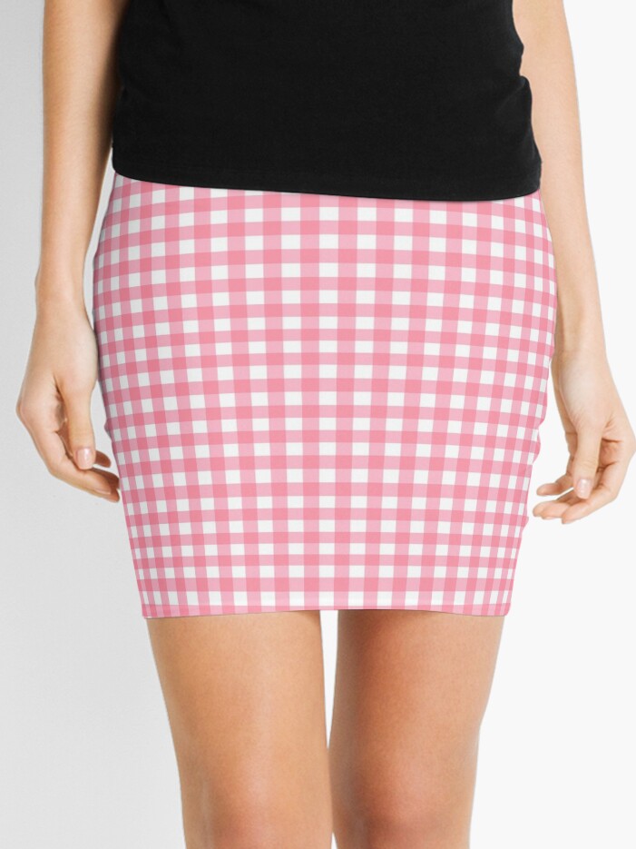 pink gingham mini skirt