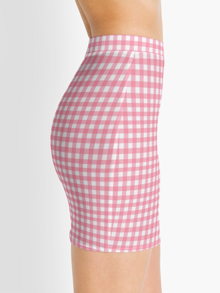 pink gingham mini skirt