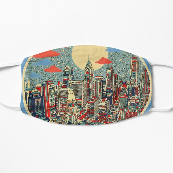 philadelphia panorama 3 Flat Mask