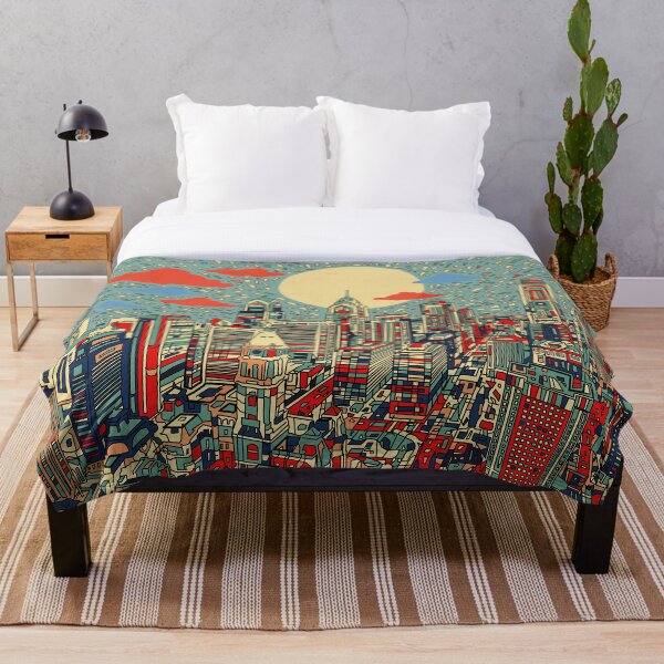 philadelphia panorama 3 Throw Blanket