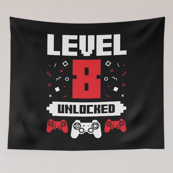 Item preview, Video Gaming Gamer 8th Birthday Present Gift Level 8 Unlocked designed and sold by EstelleStar.