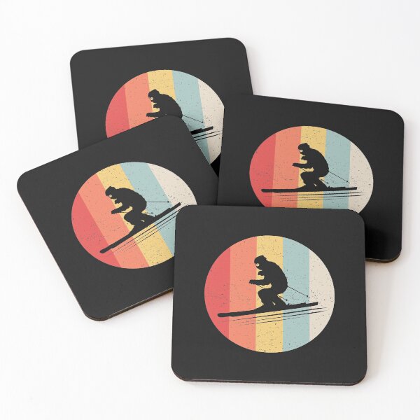 Item preview, Distressed Skiing Skier Retro Sunset designed and sold by EstelleStar.