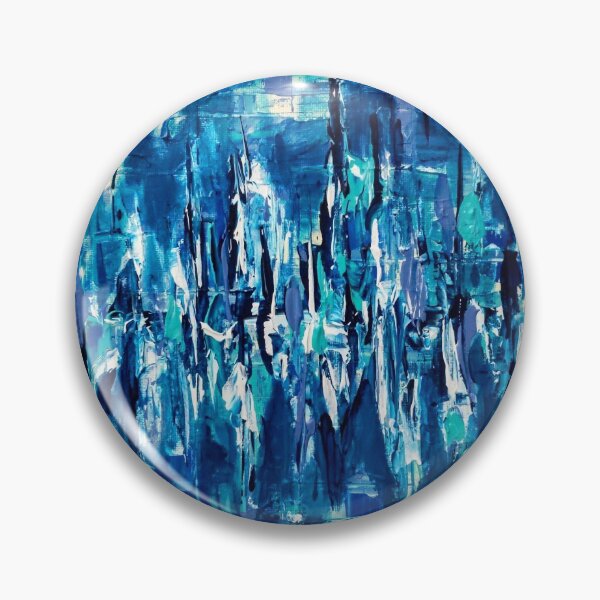 Item preview, Pause - blue square abstract painting designed and sold by acdlart.