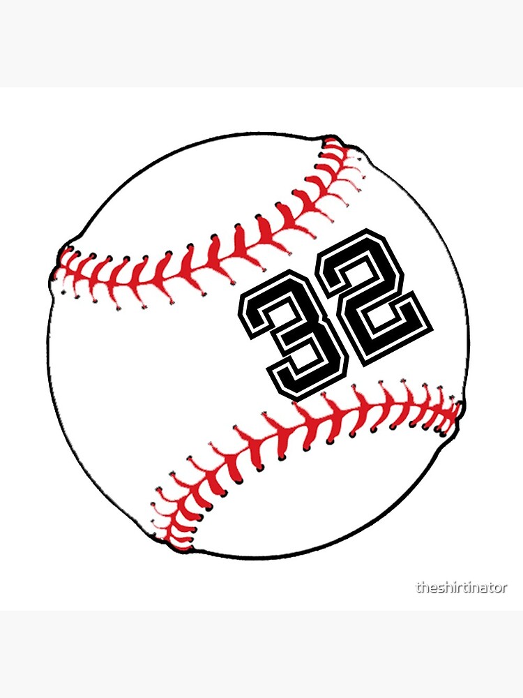 Baseball Player Jersey No 32 Back Number #32 Ball Sport Sticker Gift | Pin