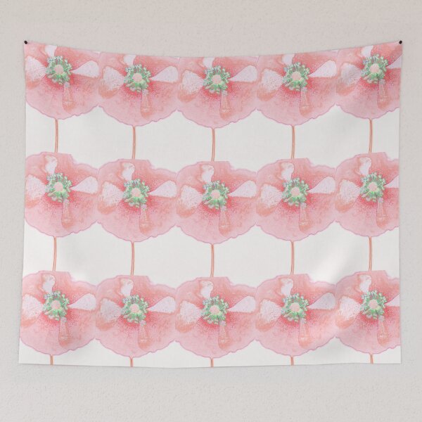 Item preview, Red Poppy pen and ink watercolour style op art  designed and sold by Latch Farm  Studios.