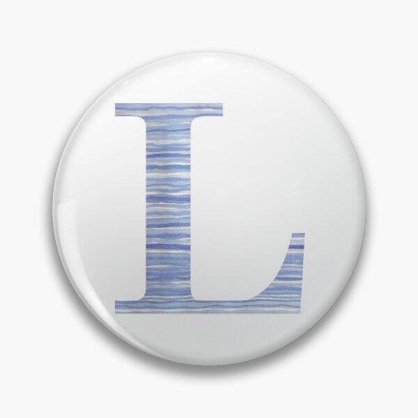 Item preview, Letter L Blue Watercolor Stripes Monogram Initial designed and sold by theartofvikki.