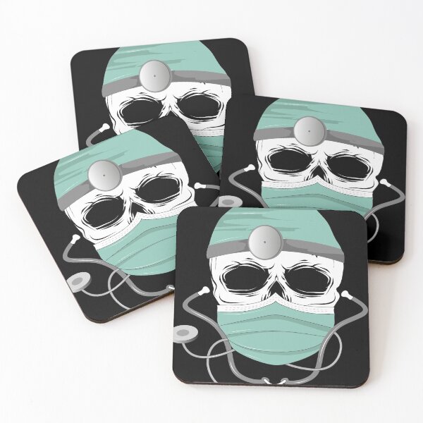 Item preview, Skull doctor with mask mask and stethoscope designed and sold by Kisho.