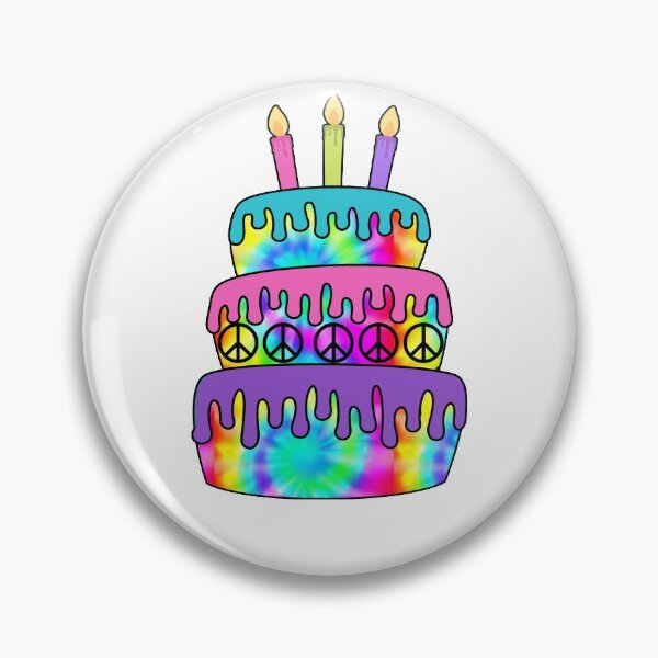 Item preview, Happy Birthday Cake Hippie Tie Dye Psychedelic Candles designed and sold by funnytshirtemp.