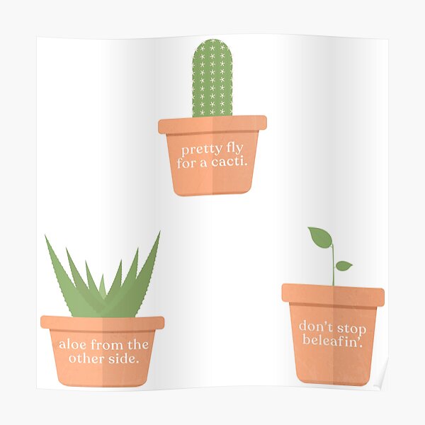 Plant Puns Staggered Poster By Mitchgraney Redbubble