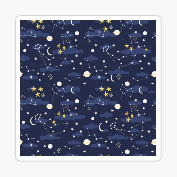 Galaxy - cosmos, moon and stars. Astronomy pattern. Cute cartoon universe design. Sticker