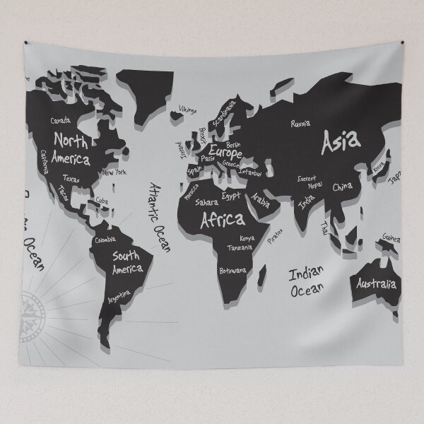 Item preview, World map designed and sold by studio838.