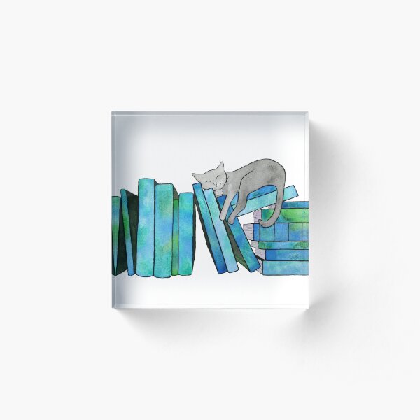 Literary Naps Blue Acrylic Block