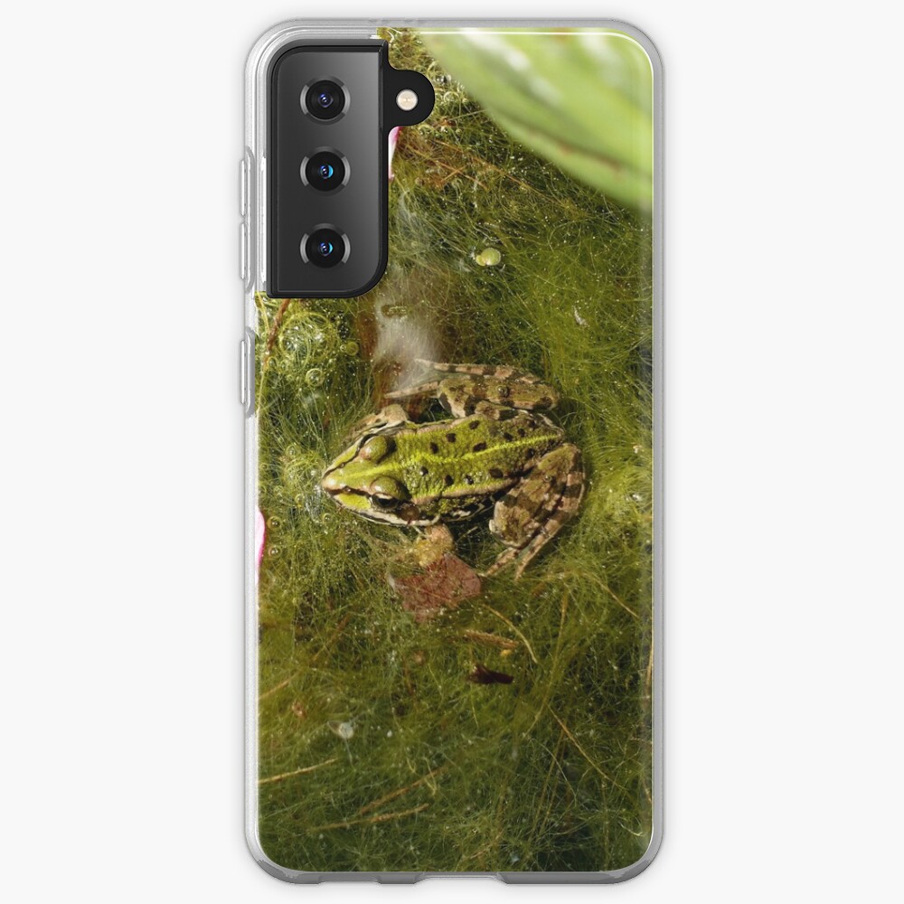 Pink leafs and frog Samsung Galaxy Phone Case