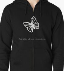 This Action Will Have Consequences... (White) Zipped Hoodie