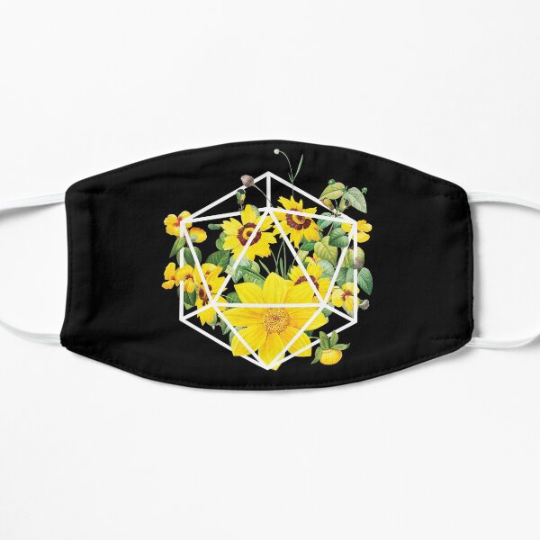 Floral terrarium 20 sided gaming die design Mask
