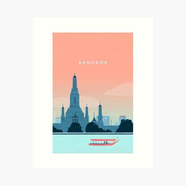 Item preview, Bangkok travel poster designed and sold by Anna Katinka Reinke.