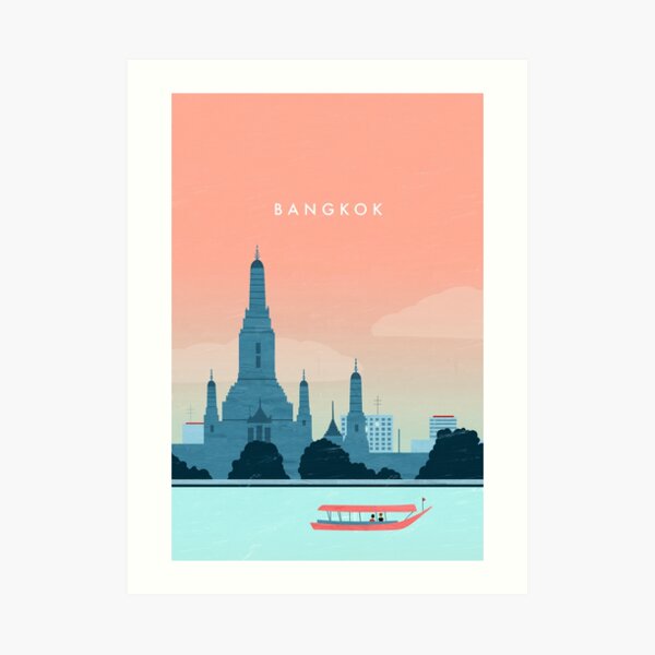 Affiche de voyage de Bangkok Impression artistique