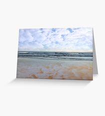 blue sky blue sea gold sand Greeting Card