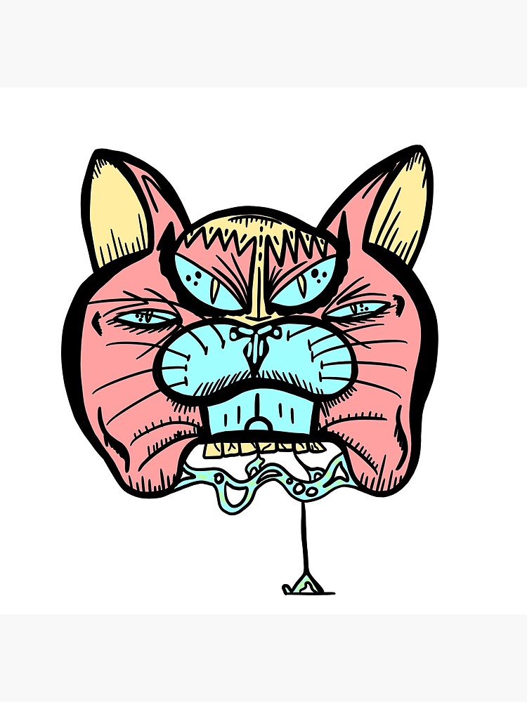 "Dripping cat" Poster by MichieVanBellie Redbubble