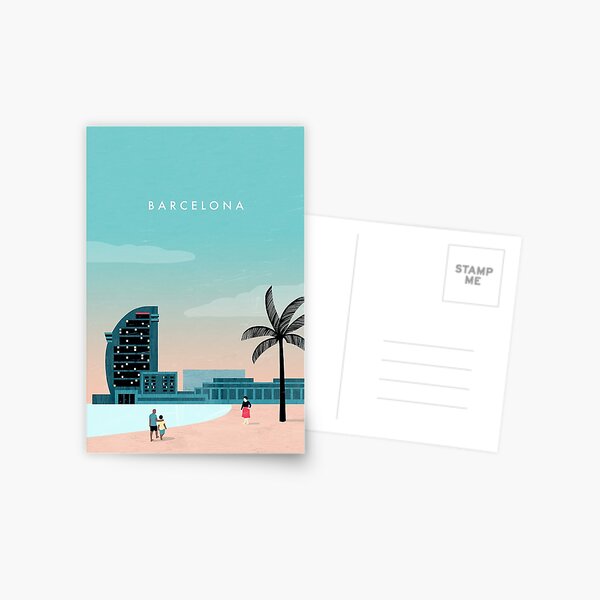Barcelona Travel Poster Postcard