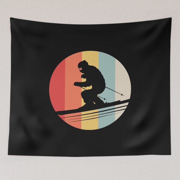 Item preview, Retro Ski Skiing Skier Sunset designed and sold by EstelleStar.