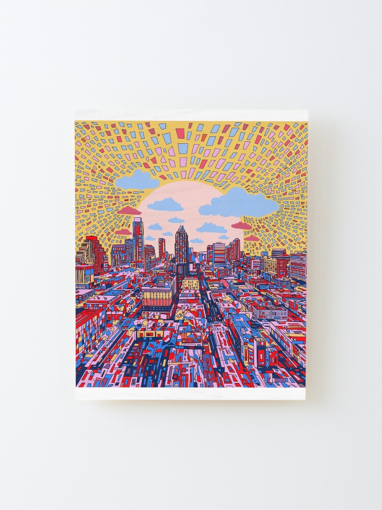 Alternate view of Austin texas skyline abstract 3 Mounted Print