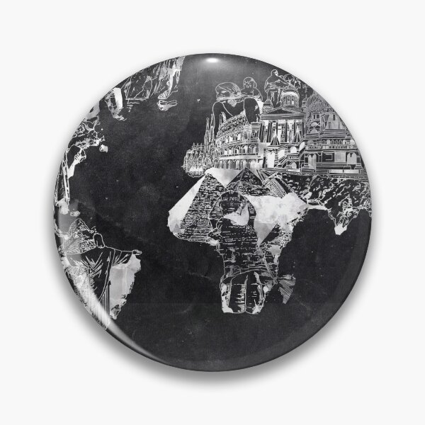 Item preview, world map black and white designed and sold by BekimART.