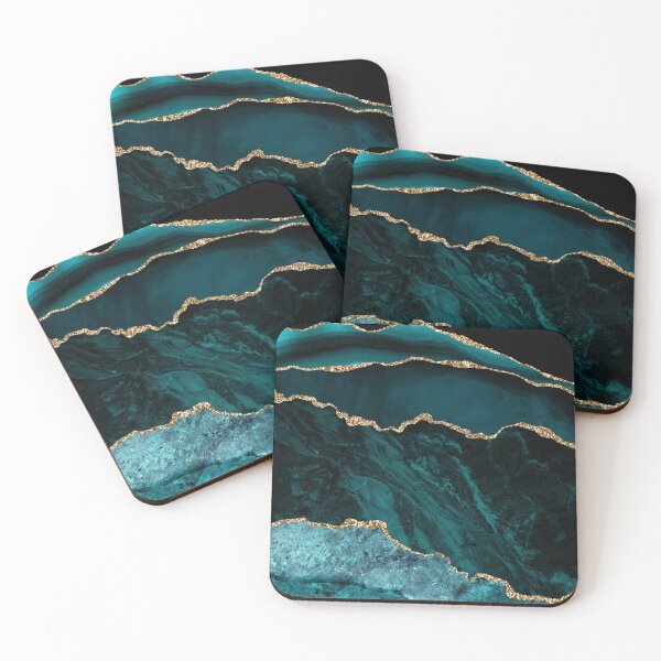 Item preview, Teal and Gold Agate designed and sold by AnastasiaDesign.