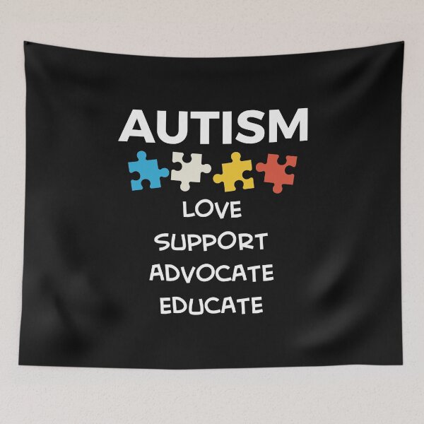Item preview, Autism Awareness - Love, Support, Advocate, Educate - With Colorful Puzzle Pieces designed and sold by EstelleStar.