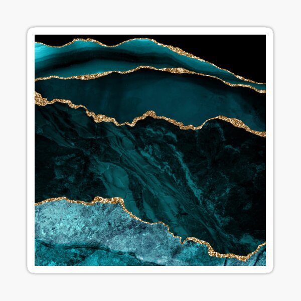 Item preview, Teal and Gold Agate designed and sold by AnastasiaDesign.