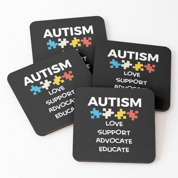 Item preview, Autism Awareness - Love, Support, Advocate, Educate - With Colorful Puzzle Pieces designed and sold by EstelleStar.