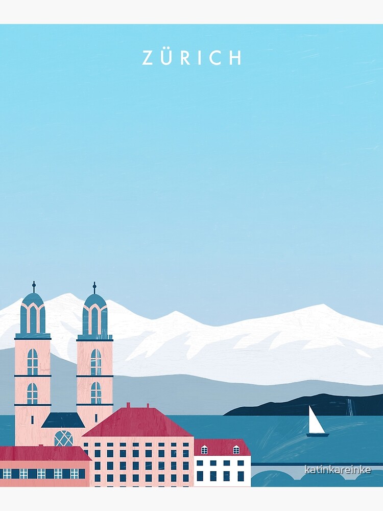 Zurich Travel Poster by katinkareinke