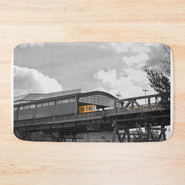 Item preview, Berlin Suspended tram stop black white color designed and sold by MarketVisionAV.