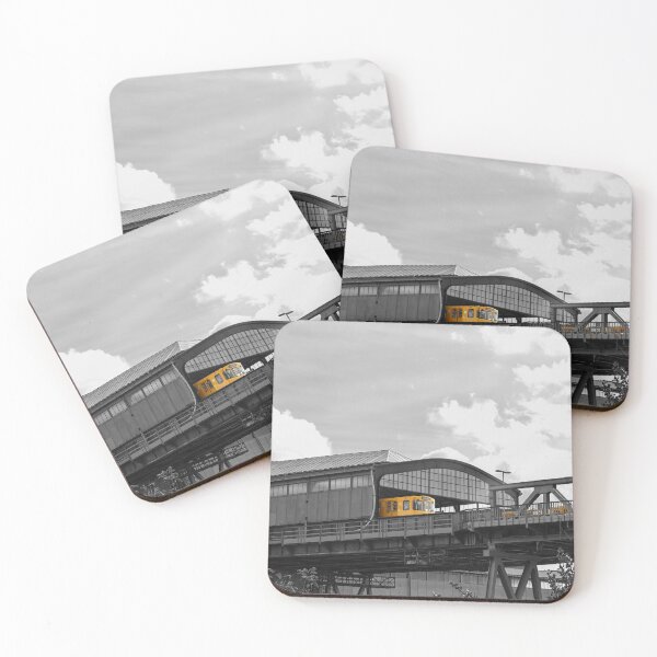 Item preview, Berlin Suspended tram stop black white color designed and sold by MarketVisionAV.