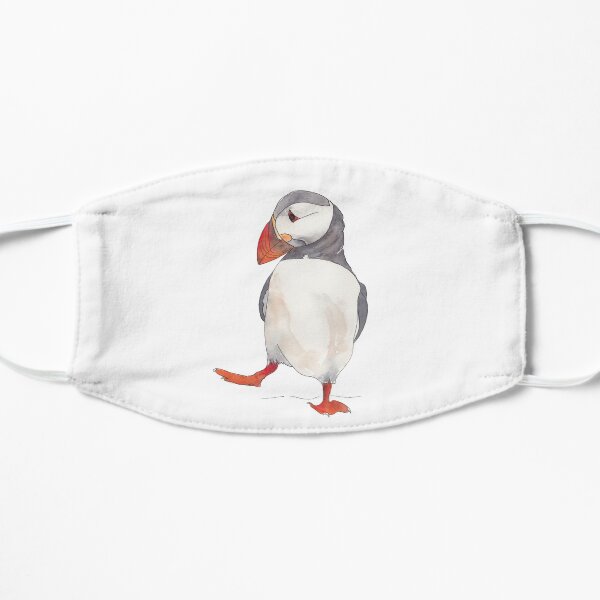 Dancing puffin watercolor illustration Mask